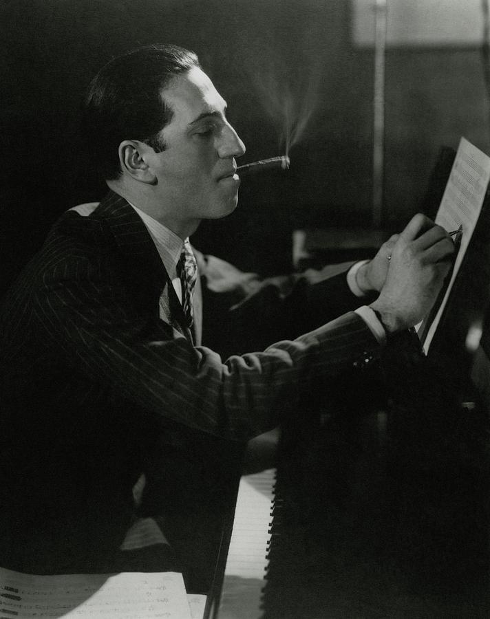 Music Photograph - A Portrait Of George Gershwin At A Piano by Edward Steichen