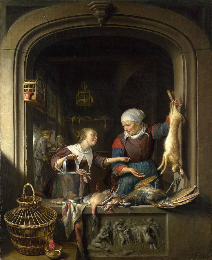 A Poulterer's Shop Painting by Gerrit Dou - Fine Art America