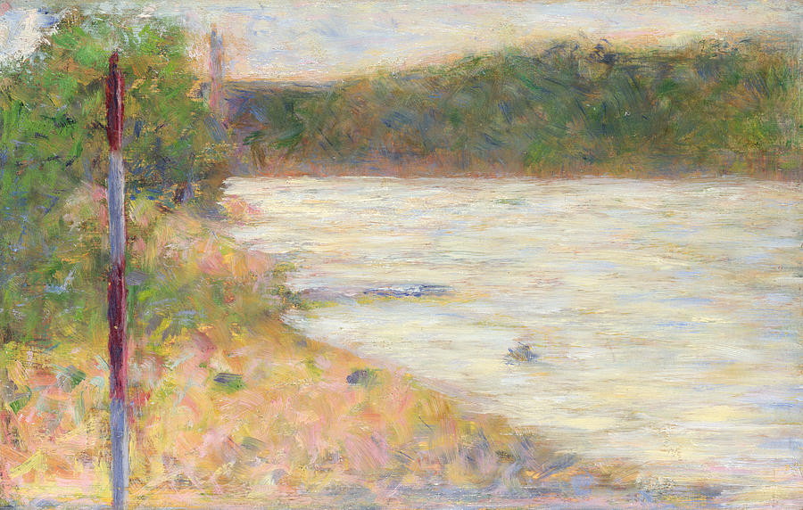 A River Bank #1 Painting by Georges Seurat
