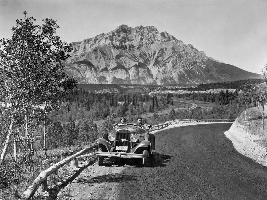 A Roadster In The Rockies #1 Photograph by Underwood Archives