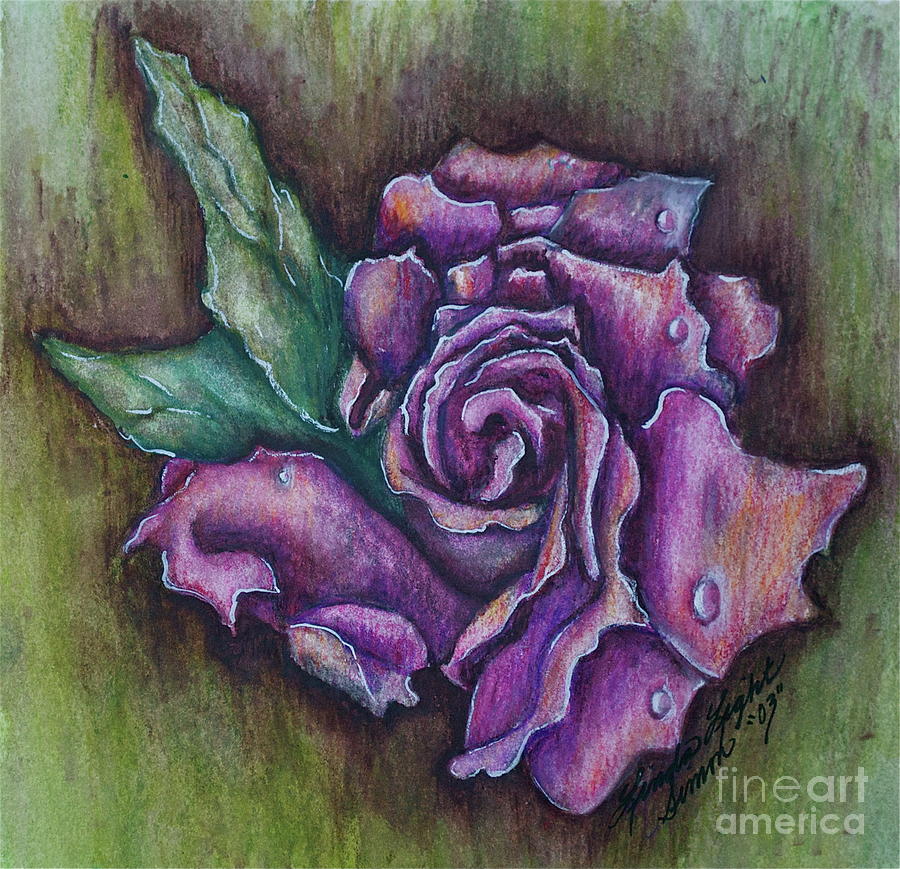 A Rose    Painting by Linda Simon