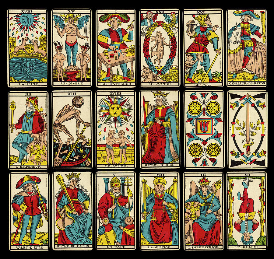 A Selection Of Tarot Cards Drawing by Mary Evans Picture Library Pixels