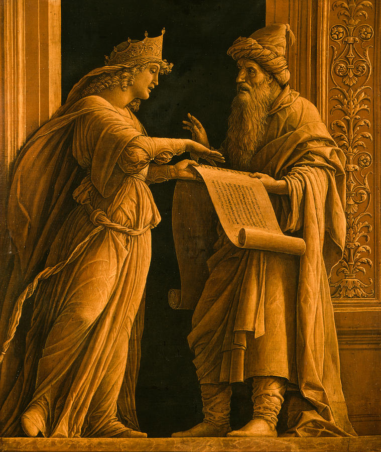 Queen Painting - A sibyl and a prophet by Andrea Mantegna