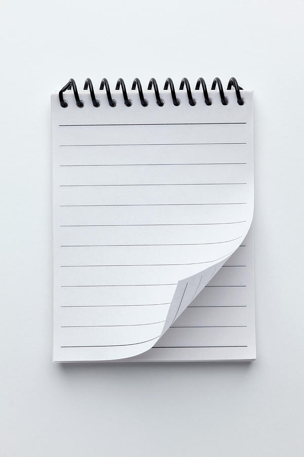 A Spiral Notepad With Lined Paper And A #1 Photograph by Caspar Benson
