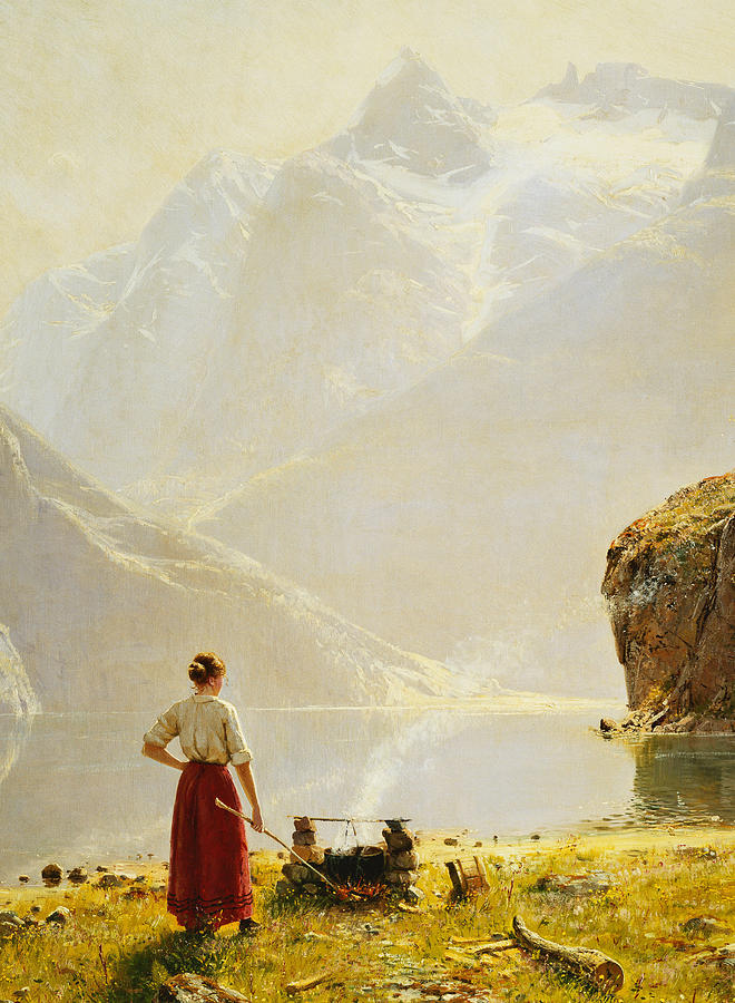 A Summer Day on a Norwegian Fjord Painting by Hans Dahl