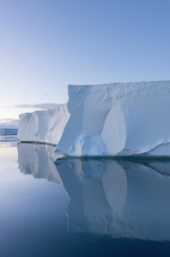 A Tabular Iceberg Under The Midnight Photograph by Jeff Mauritzen