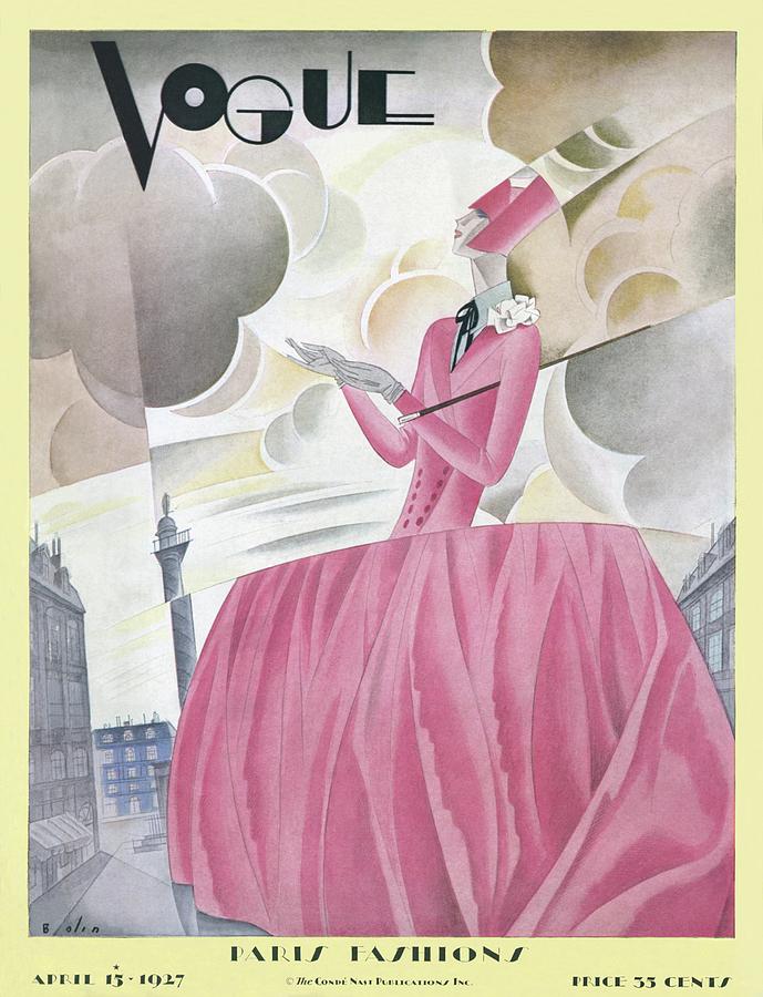 A Vintage Vogue Magazine Cover Of A Woman Photograph By William Bolin 