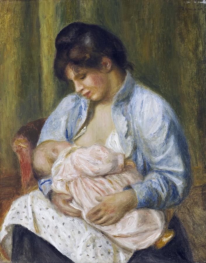 A Woman Nursing a Child #1 Painting by Celestial Images