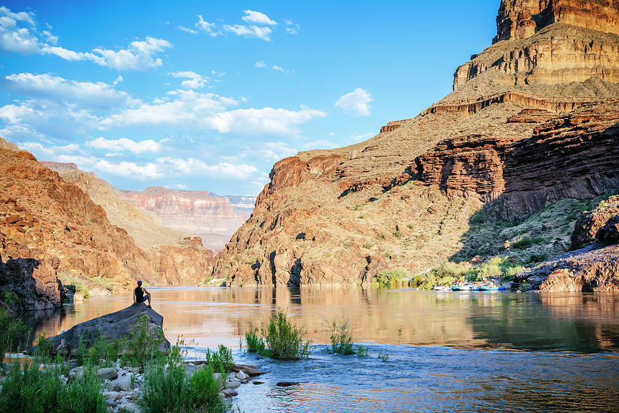 A Woman Sits By The Colorado River Photograph By Andrew Peacock - Fine 