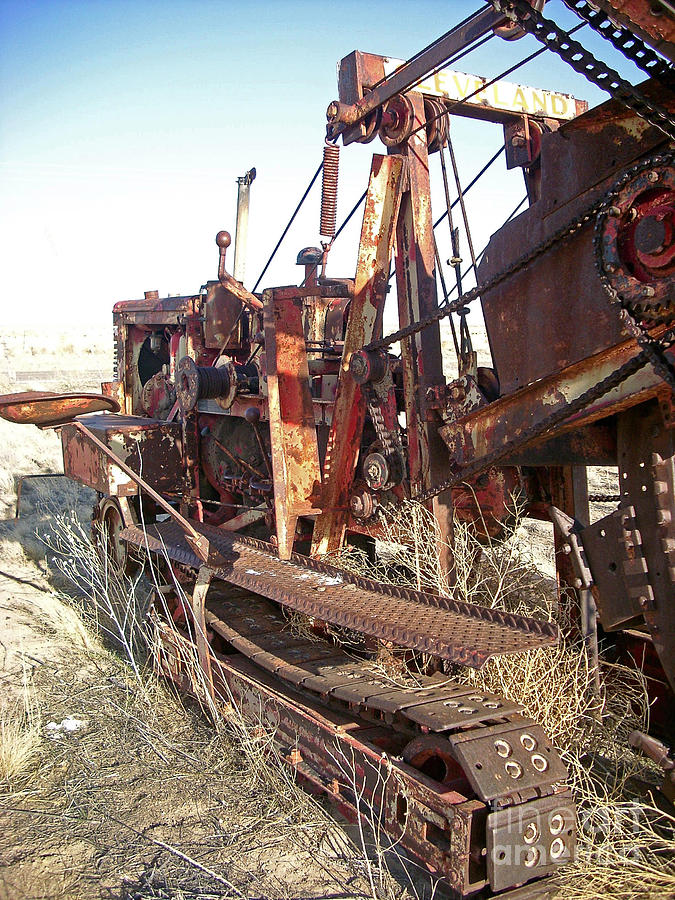 Abandoned Farm Equipment Chain Drive and Tractor Photograph by Birgit Seeger-Brooks