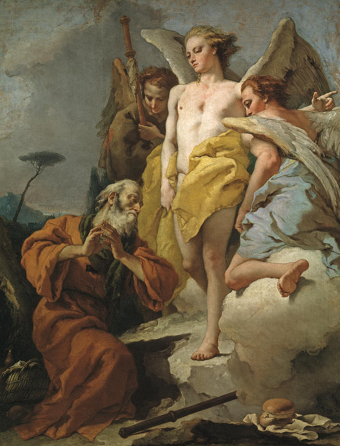 Giovanni Battista Tiepolo Painting - Abraham and the Three Angels #1 by Giovanni Battista Tiepolo
