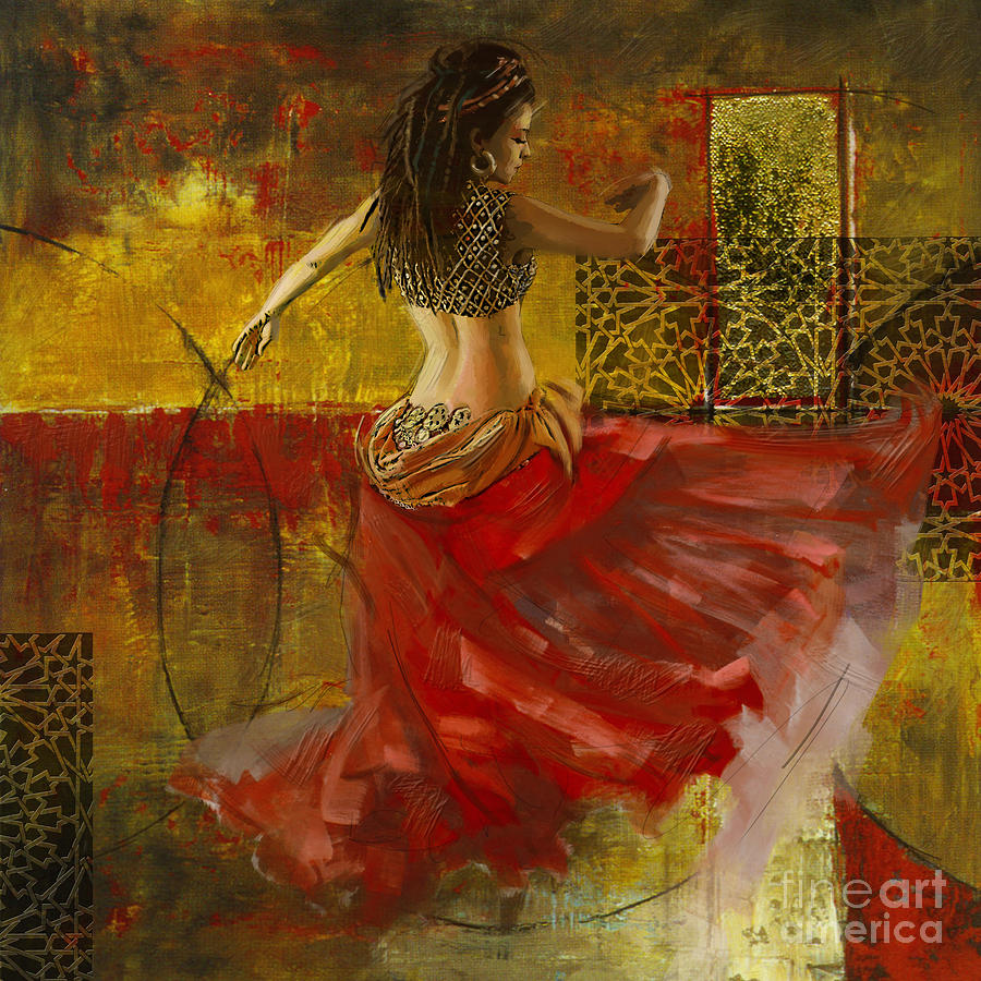 Abstract Belly Dancer 8  #1 Painting by Mahnoor Shah