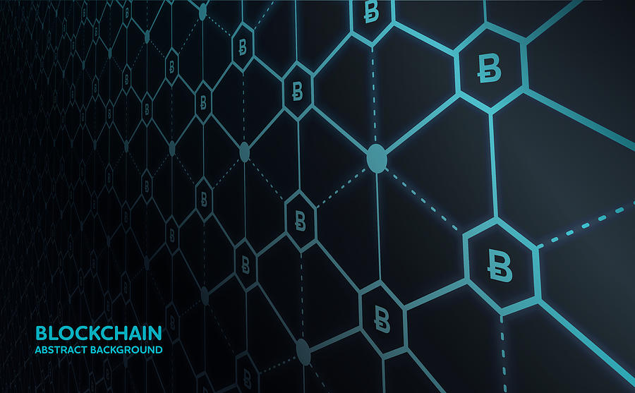 Abstract Blockchain Network Background #1 Drawing by AF-studio