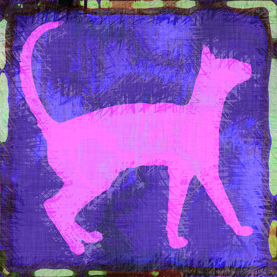 Abstract Cat Digital Art by David G Paul - Pixels