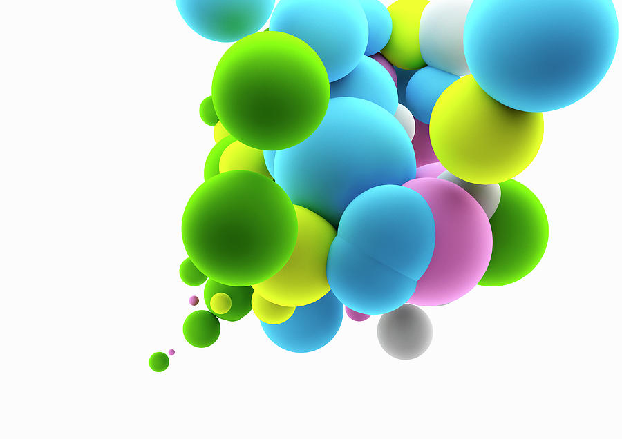 Abstract Colorful Floating Spheres #1 Photograph by Ikon Ikon Images