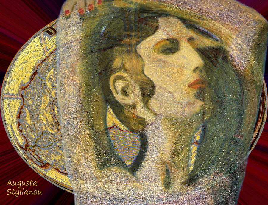 Abstract Cyprus Map and Aphrodite Digital Art by Augusta Stylianou