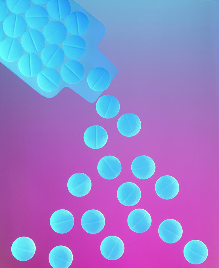 Abstract Image Of Pills Pouring From A Bottle #1 Photograph by Adam Hart-davis/science Photo Library
