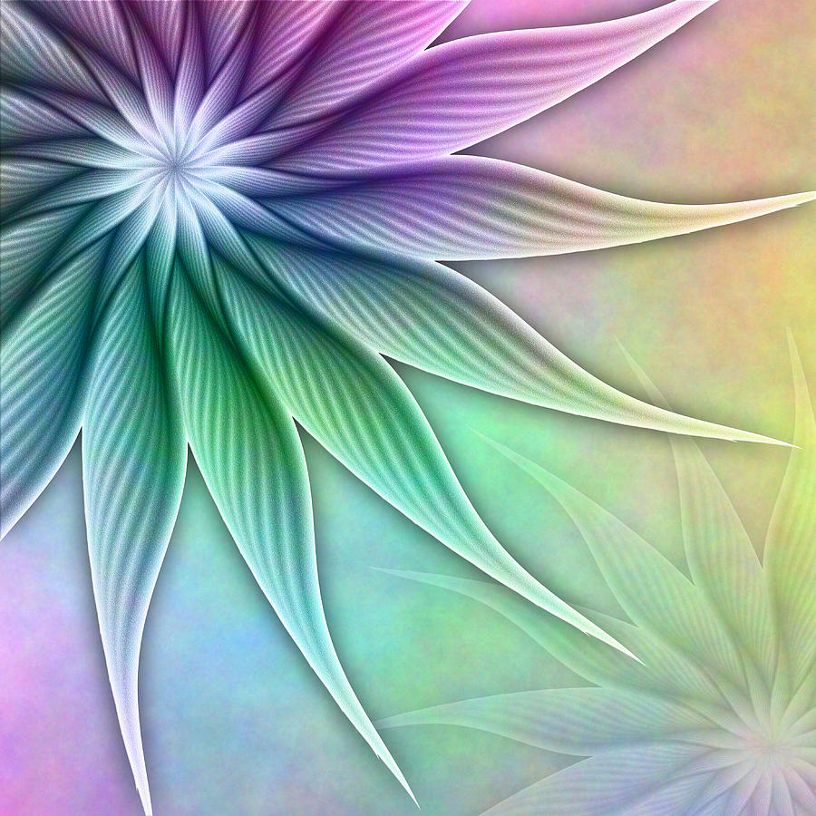Abstract Rainbow Flower #1 Digital Art by Gabiw Art