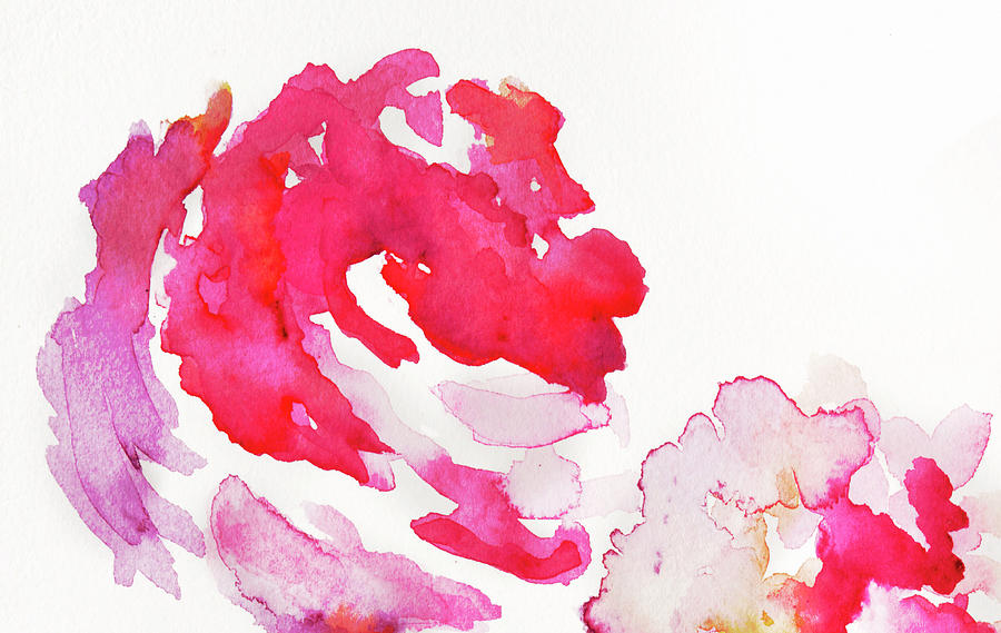 Abstract Watercolour Flowers #1 Photograph by Kathy Collins
