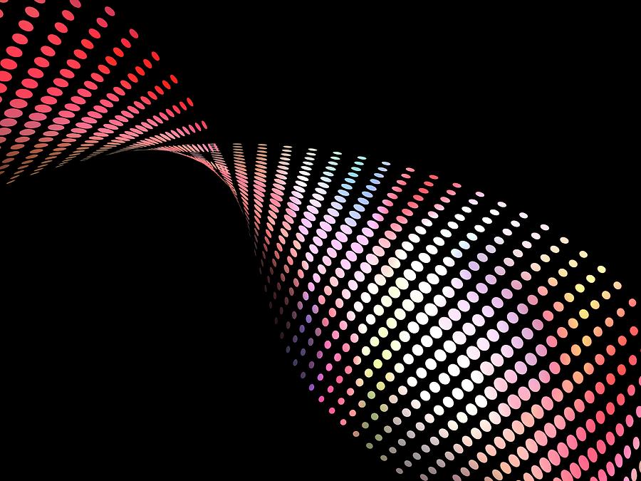Abstract Wave Made Of Coloured Dots #1 Photograph by Alfred Pasieka/science Photo Library
