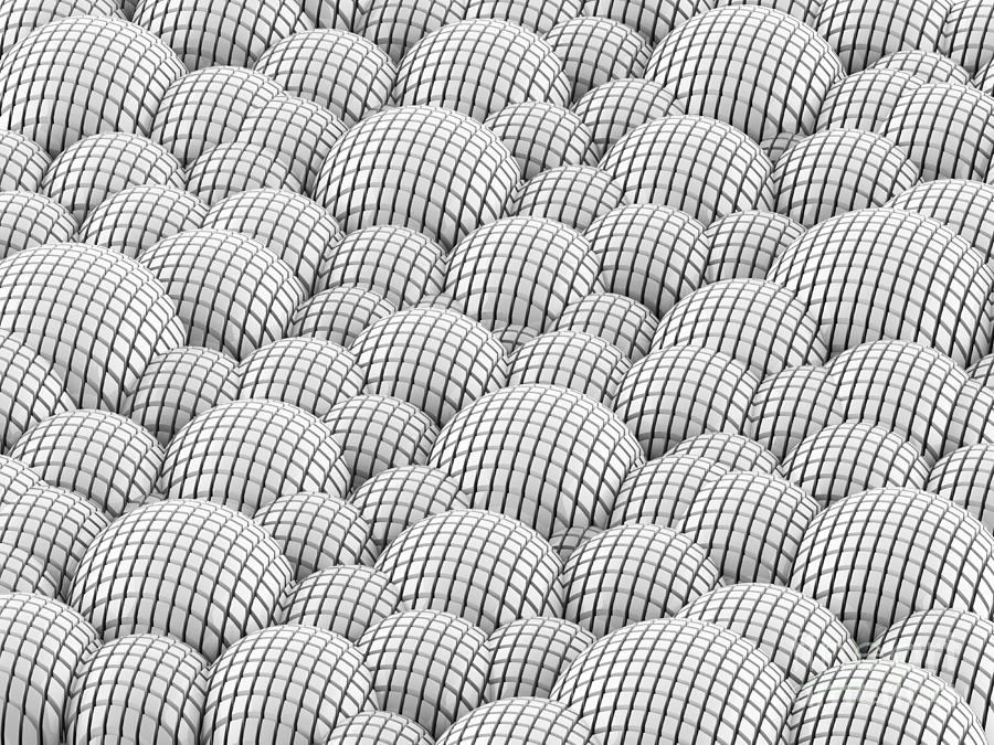 Abstract White Spheres Background Digital Art