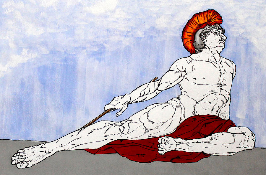 Greece Drawing - Achilles #1 by Miguel Rodriguez