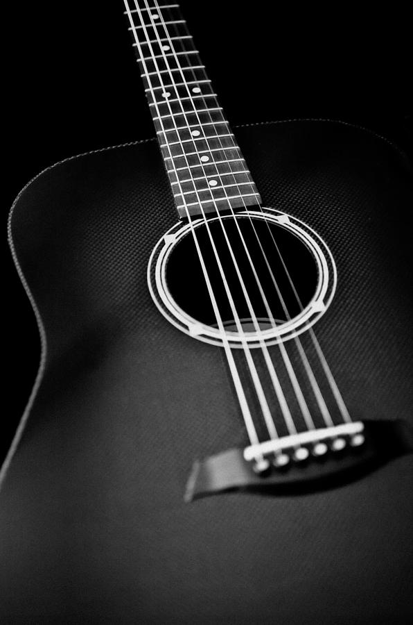 Acoustic Guitar Black And White Artistic Image Photograph By Jani Bryson