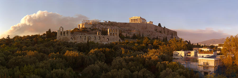 Architecture Photograph - Acropolis Of Athens At Dusk, Athens #1 by Panoramic Images