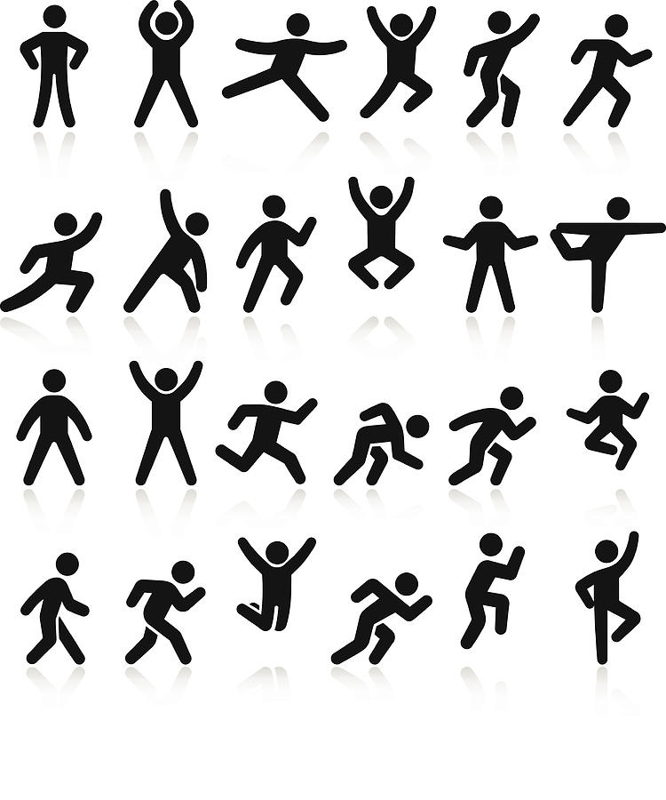 Active lifestyle people and vitality vector icon set #1 Drawing by Bubaone