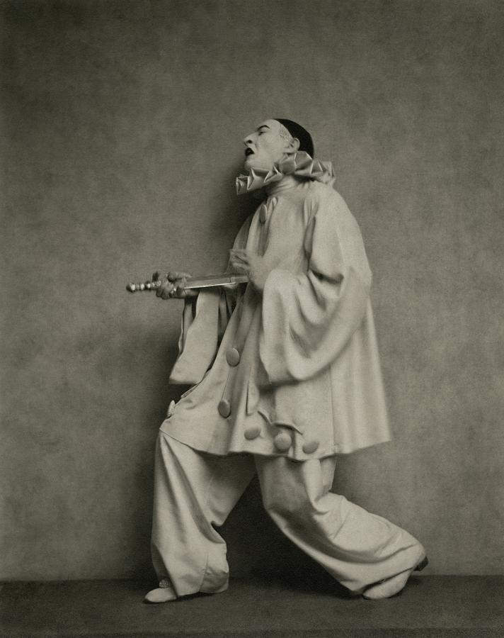 Actor Lionel Atwill In A Pierrot Costume Photograph by Nicholas Muray