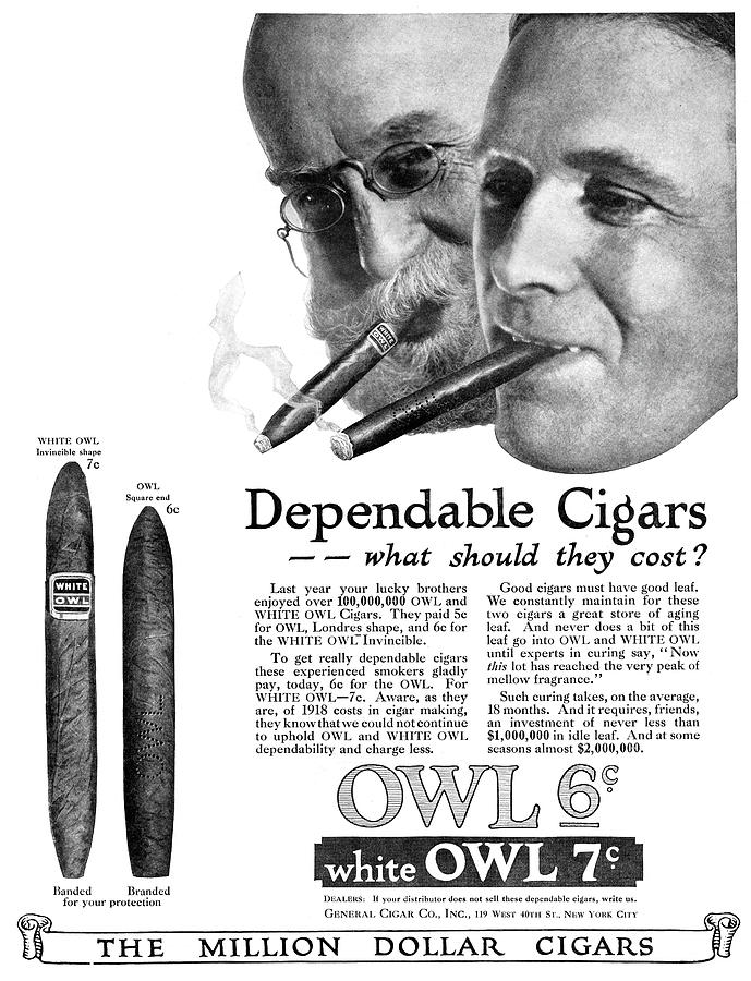 Ad Cigars, 1918 #1 Painting by Granger