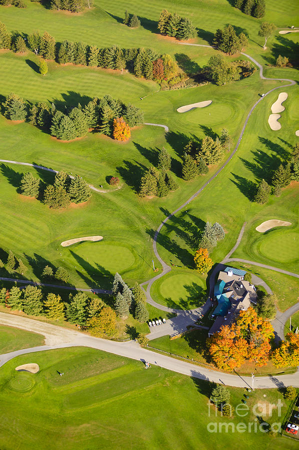 Aerial image of a golf course. #1 Photograph by Don Landwehrle