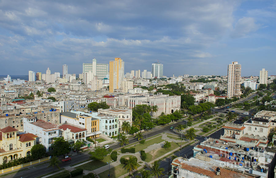 Aerial Of Downtown Havana, Cuba Photograph By Bill Bachmann - Fine Art 