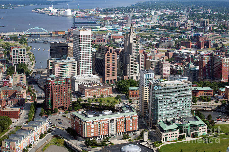 Bank Of America Photograph - Aerial of Downtown Providence Rhode Island by ...