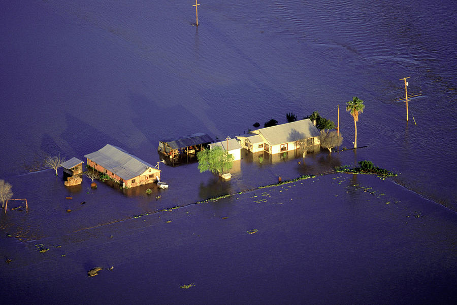 Aerial Of Remnants Of Gila River Flood Photograph by Peter Essick