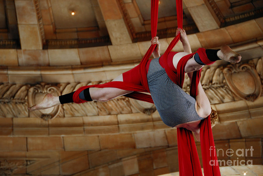 Pittsburgh Photograph - Aerial Ribbon Performer at Pennsylvanian Grand Rotunda #1 by Amy Cicconi