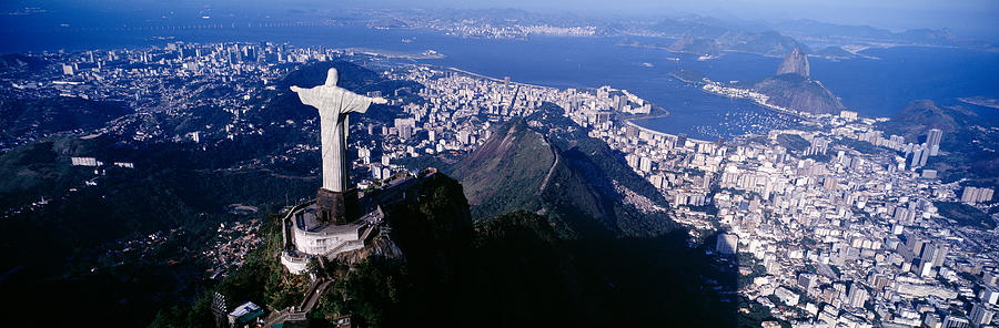 Mountain Photograph - Aerial, Rio De Janeiro, Brazil #1 by Panoramic Images