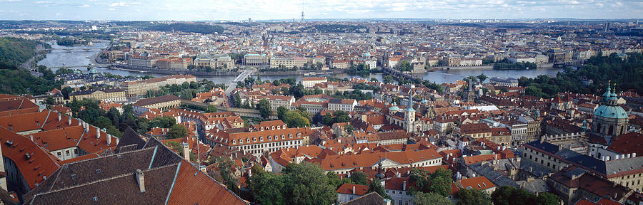 Architecture Photograph - Aerial View Of A City, Prague, Czech #1 by Panoramic Images