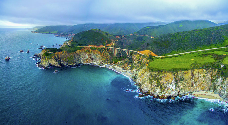 Aerial View Of Bixby Creek Bridge #1 Photograph by Panoramic Images