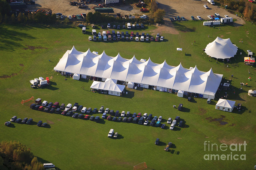 Aerial view of event tent in Vermont. #1 Photograph by Don Landwehrle