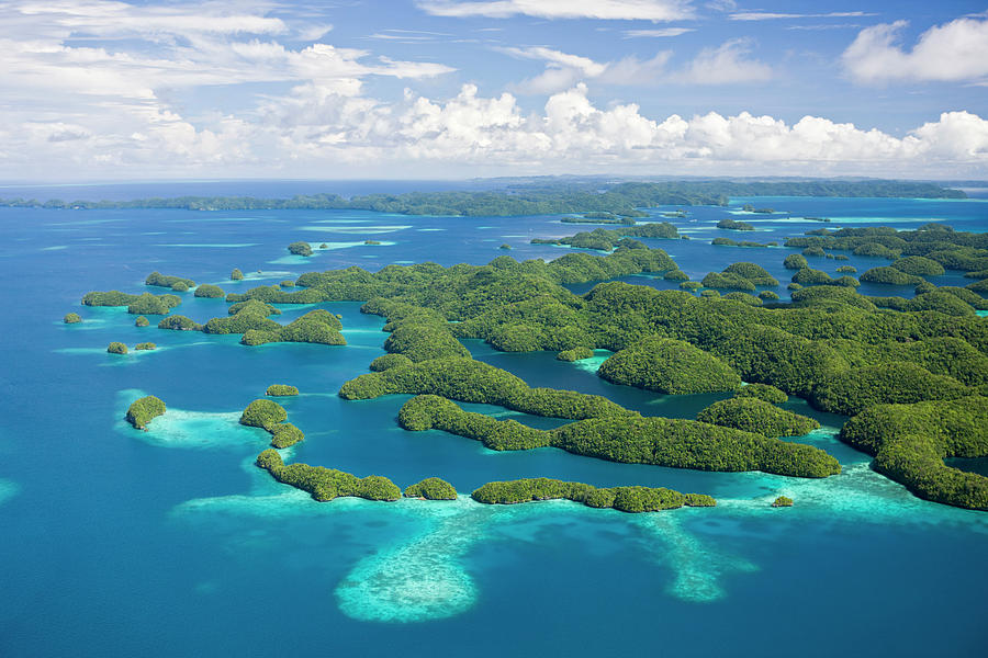 Aerial View Of Islands Of Palau Photograph by Reinhard Dirscherl - Fine ...