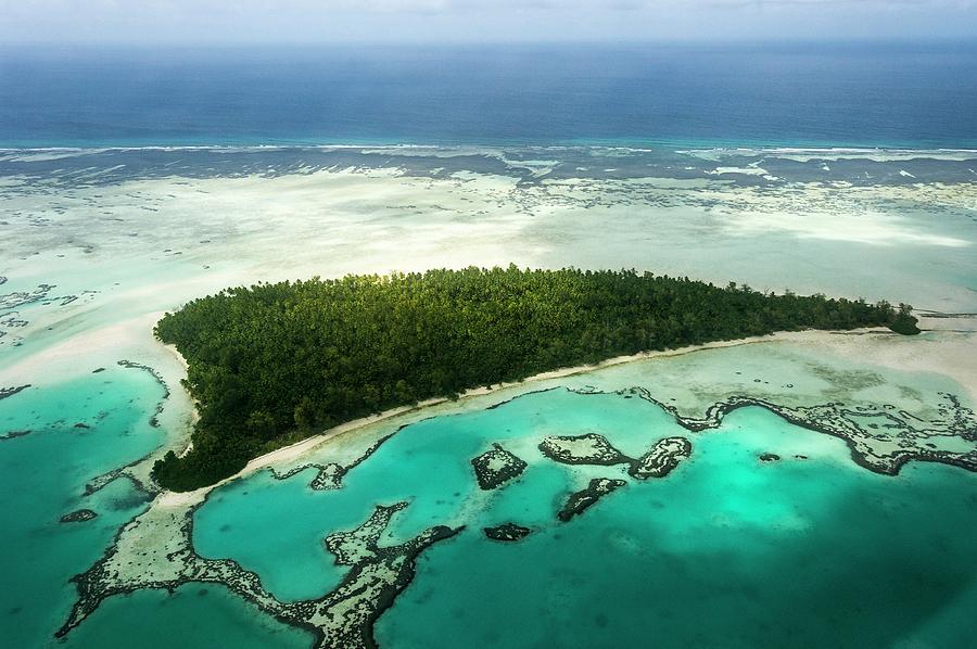 Aerial View Of St Joseph Atoll #1 Photograph by Peter Chadwick