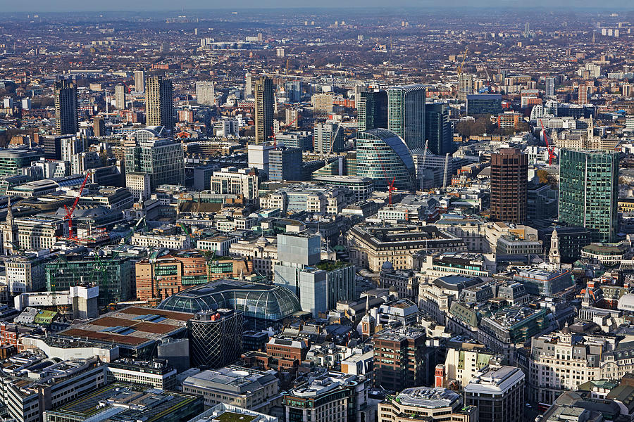 Aerial View Of The City Of London #1 Photograph by Allan Baxter