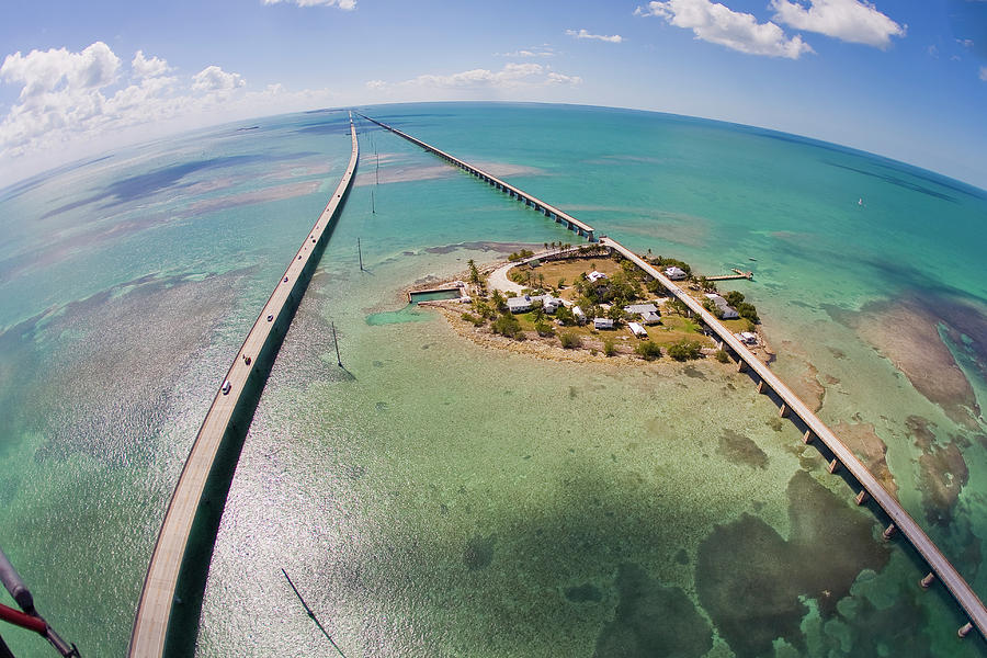 Aerial View Of The Seven Mile Bridge Photograph by Mike Theiss