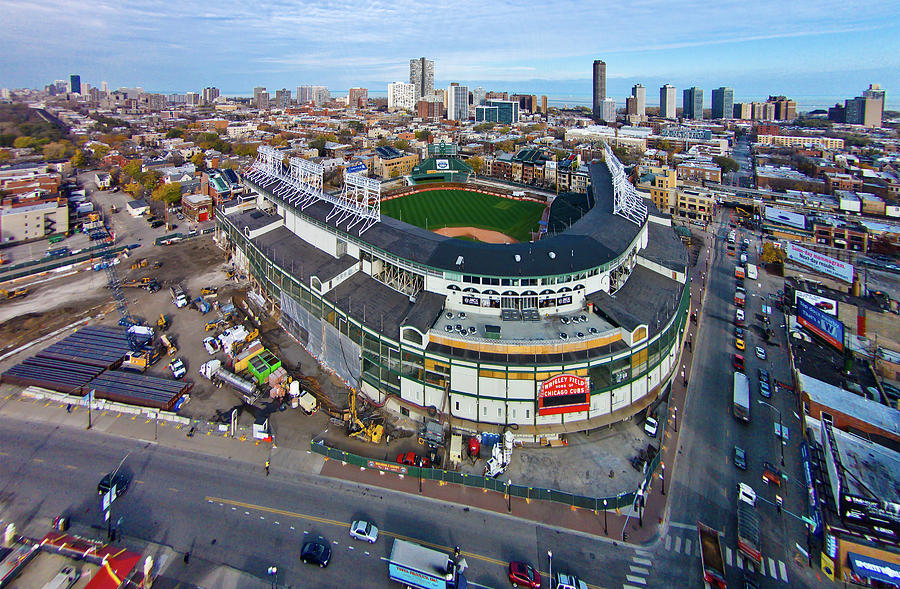 Aerial pictures of Wrigley Field being torn apart (SLIDE SHOW)