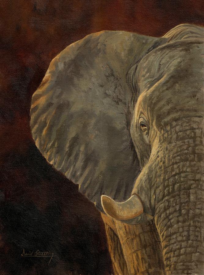 African Elephant #2 Painting by David Stribbling
