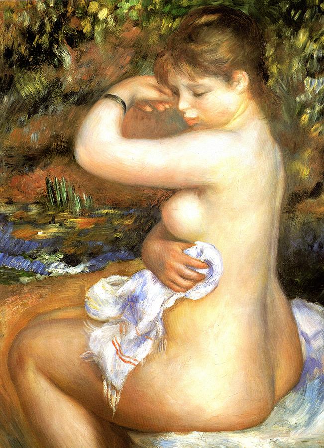 After The Bath #1 Digital Art by Pierre-Auguste Renoir