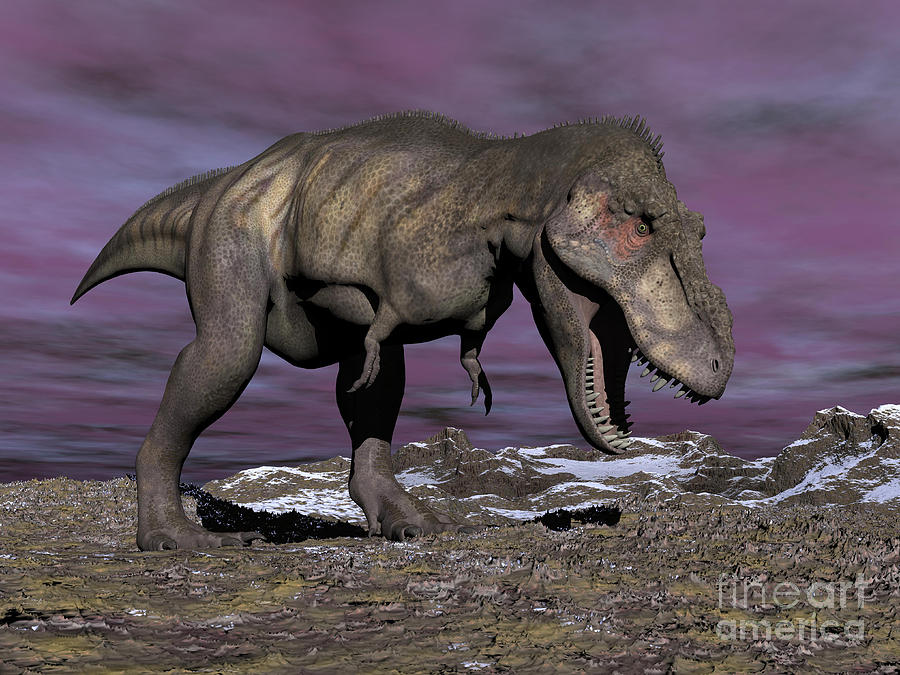 Aggressive Tyrannosaurus Rex Dinosaur Digital Art By Elena Duvernay Fine Art America