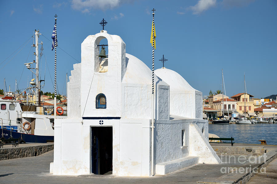 Agios Nikolaos chapel in Aegina port #3 Photograph by George Atsametakis