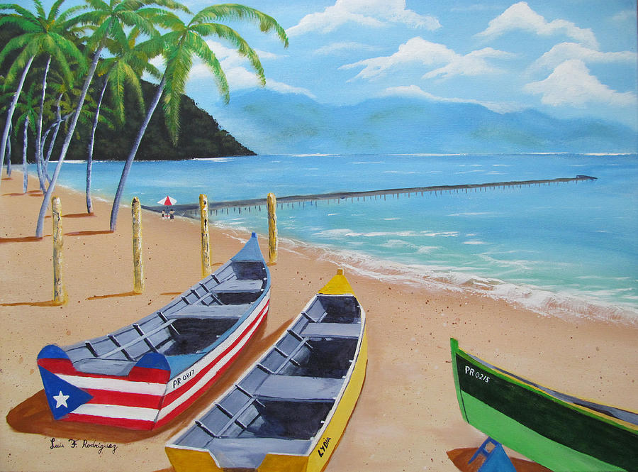 Aguadilla Crashboat Beach Painting by Luis F Rodriguez